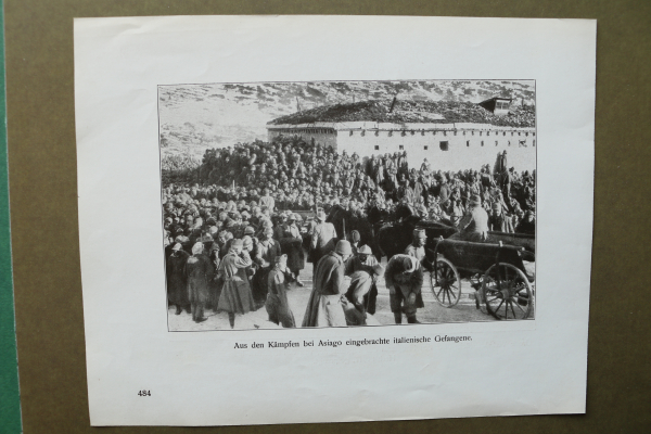 Blatt Ansicht bei Asiago Italien 1914-1918 Italienische Gefangene Festungswerk WK 1 Weltkrieg